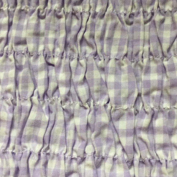 RETRO BENETTON lite purple peasant CROP top- Small - Picture 2 of 10
